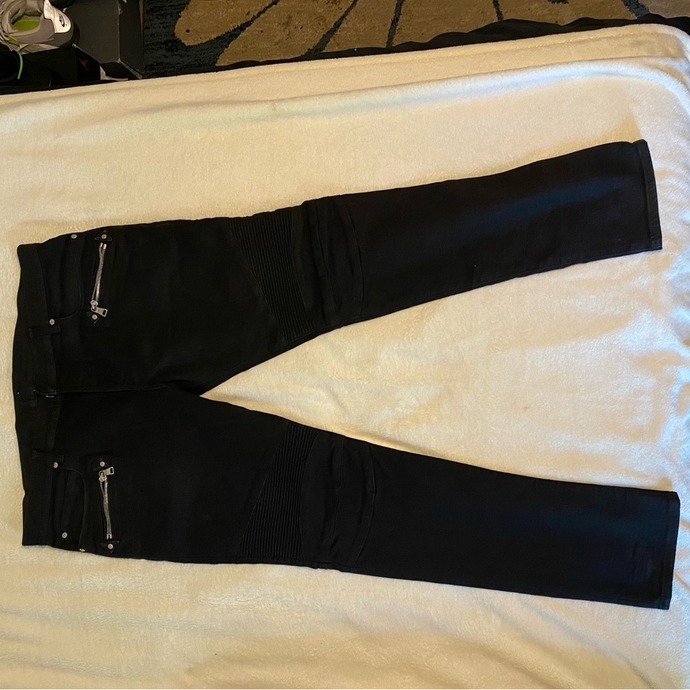 Balmain Biker Jeans Mens Size 38 Black 100% Authentic Very Rare MSRP over $1200!